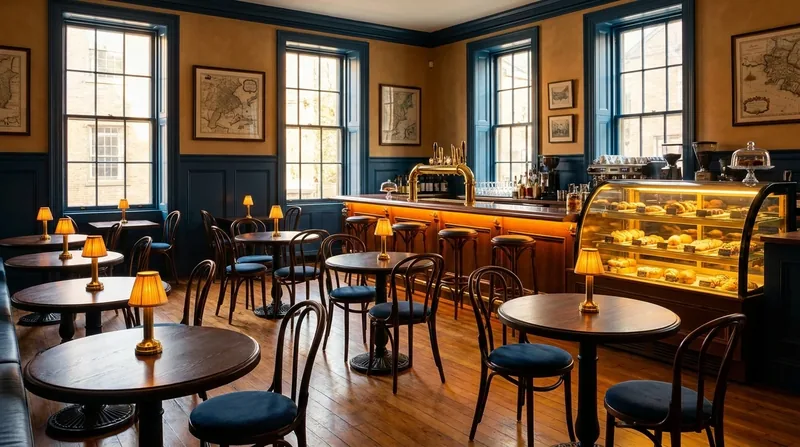 Warm cafe interior with bistro tables, Idaho Food Handler Card