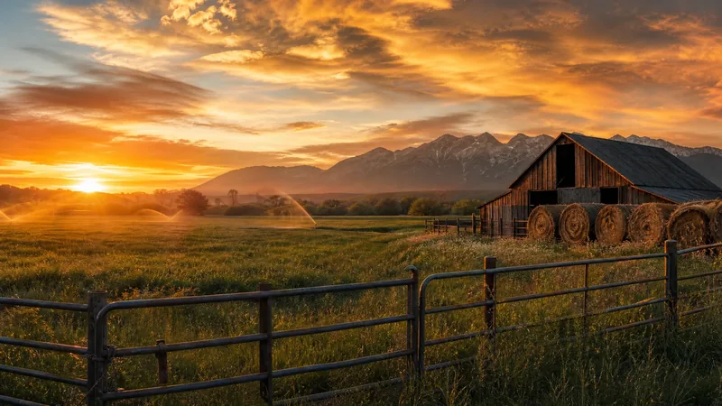 Working cattle ranch with a weathered barn and irrigated pasture, How to Start a Cattle Ranch in Idaho
